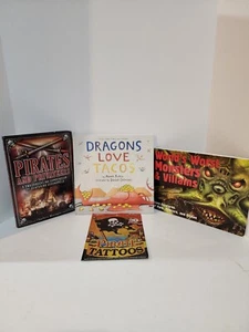 Pirate, Dragons And Monster Book Lot With Pirate Tatoos - Picture 1 of 16