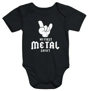 Camisa de metal manga corta Baby Body My First Hardrock heavy metal algodón orgánico - Imagen 1 de 3
