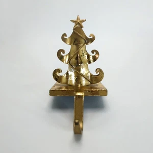 Crate & Barrel Gold colored Holiday Stocking Hanger Mantle Hook Christmas Tree - Bild 1 von 5