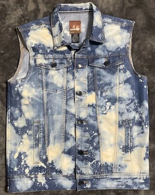 Chaleco Hawk Jean Denim Patinador Blanqueado Ácido Lavado Grande Foto 1 de 4