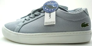 Brand New LACOSTE Kids Shoes Ortholite Laced Up Sneakers Grey 3US 2UK 34.5EUR - Picture 1 of 7