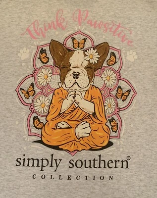 Camiseta Simply Southern Bulldog Francés Mariposas Talla Mediana Gris Pawsitive Foto 1 de 4