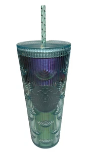 NEU Starbucks 2022 Iridescent Mermaid Scales Kunststoff Cold Cup Tumbler Venti 24oz - Bild 1 von 2