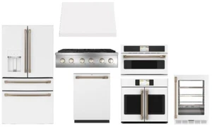 GE Cafe Matte White Value Kitchen Package - Picture 1 of 8