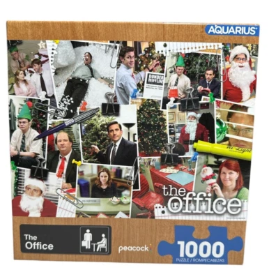 The Office Christmas Party 1000 Pc Jigsaw Puzzle Aquarius Peacock Used COMPLETE - Image 1 of 2