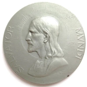 [R3562] Zinn-Medaille 1917, 1. Weltkrieg, "Salvator Mvndi" Sign Tautenhayn - Bild 1 von 4