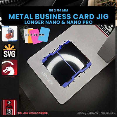 3D JIG SOLUTIONS Longer Nano Pro Metal Business Card Jig | Laser Engraving Template