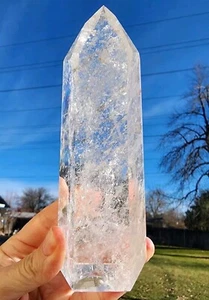 Clear Quartz Crystal Polished Tower Brazil 369 grams. - Picture 1 of 5