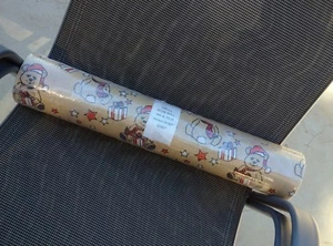 RARE! Vintage brown Christmas Present wrapping Paper XMAS Teddy Bear Thick Roll  - Bild 1 von 6