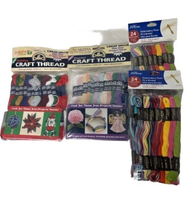 DMC J Coats 108 Skeins Assorted Colors 4 Packs Embroidery Floss Thread NIP - Image 1 of 3