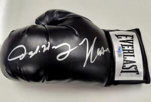 Oscar De La Hoya & Julio Cesar Chavez signed Boxing Glove autograph Beckett BAS