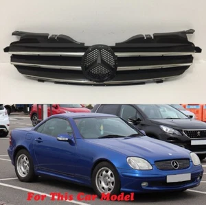 Front Grille Chrome-Black CL Style For '1998-'2004 Benz R170 W170 SLK Class - Imagen 1 de 5