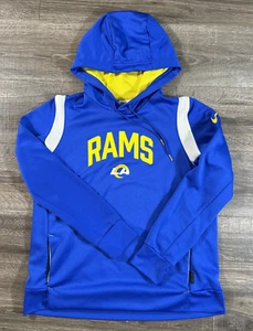 Los Angeles Rams Hoodie Mens Large Blue Nike Dri Fit On Field Spellout - Picture 1 of 17
