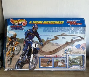 Hot Wheels/TYCO X-Treme Motocross Elektrofahrrad Motorrad Slotcar Set Open Box - Bild 1 von 11