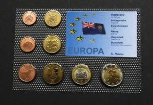 ST HELENA Ascension 2007 SET EURO SPECIMEN PATTERN GREAT BRITAIN TRISTAN D CUNHA - Picture 1 of 7