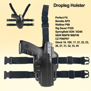 Dropleg Holster For Springfield XD 9 Glock 45 21 Beretta APX Sig P320 S&W M&P 40 - Picture 1 of 8