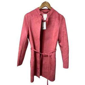 NWT H&M Pink Faux Suede Coat Size 0 - Picture 1 of 5