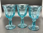 3 Fenton Vintage Turquoise Glasses  5” & 5.5” Tall Goblet/water Glasses