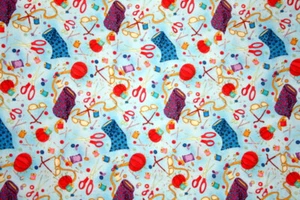 QUILT SHOP ON BLUE FROM RJR FABRICS - 100% COTTON FABRIC - Picture 1 of 5