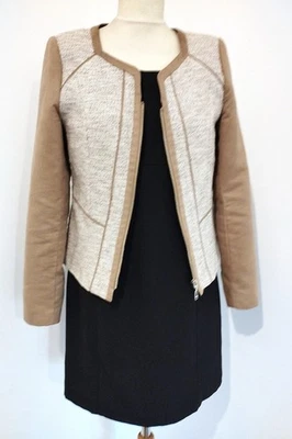 Jacqueline Riu Veste Preppy Suédine Coton Tramé T M/L - Photo 1/4