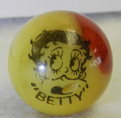 #19723m Original Vintage Peltier Comic Picture Marble Betty or Betty Boop .66 In - Image 1 of 4