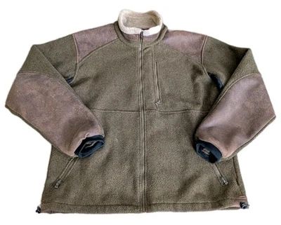 Kuhl Alpenwurx Fleece Jacket Mens L Green Sherpa Collar Full Zip Thumbhole - Image 1 of 4