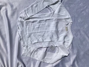 We The Free Easy Does It Tee Top White Free People Waffle Knit Xl - Picture 1 of 7