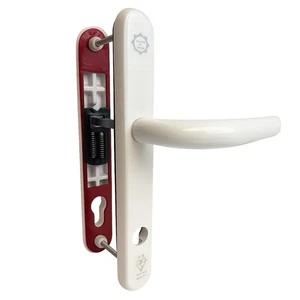 UAP Long Backplate External Door Handle, Front Door Handle - 243mm, Pair, White - Picture 1 of 4