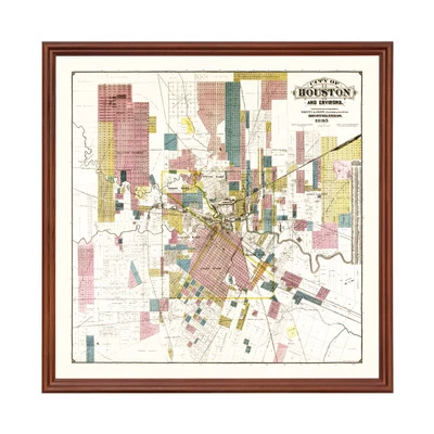 Old Map of Houston, TX 1895 - Vintage Houston Texas Art - Image 1 of 4