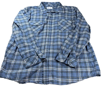 De Colección Hurley Grueso Pesado Cálido Azul Botón Cuadros Para Hombre XXL 48R Cabina Madera Exterior Foto 1 de 4