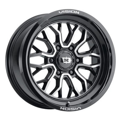 20x9 Vision 402 Riot Gloss Black Machined Face Wheel 6x5.5 (12mm) - Image 1 of 4