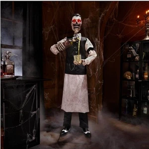 6 ft Bartender Dean the Deathologist Animated Halloween LED Motion Sensor Props - Picture 1 of 2