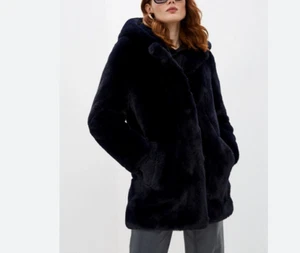 Sandro Paris Women's Coat Size 40 FR Faux Fur Overcoat SFPOU00196 - Picture 1 of 10