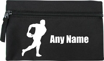 Federmäppchen Rugby Druck schwarz personalisiert Kinder Schule B-Day Weihnachten