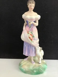 Vintage Porcelain Figurine Of Lady with A Lamb - 20cm High - Picture 1 of 6