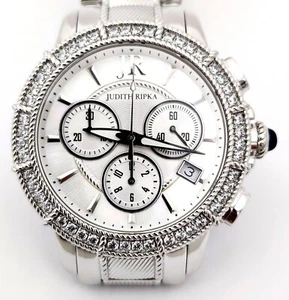 WUNDERSCHÖNE BOXED NEW RETIRED J. RIPKA EDELSTAHL CHRONOGRAPH DIAMONIQUE UHR - Bild 1 von 17