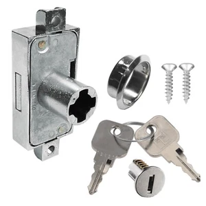 Cabinet Lock with Keys Furniture Wardrobe Drawer Door Reversible Left Right - Picture 1 of 2