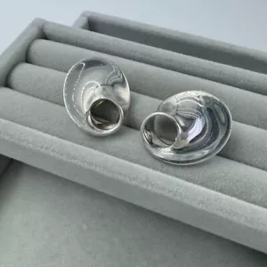 Georg Jensen Sterling Silver Earrings #142 MOEBIUS Vivianna Torun 925S Denmark - Picture 1 of 9