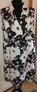 Faded Glory Women's Stretch Sleeveless Black & White Summer Dress Size 22w NWT - Picture 1 of 8