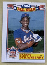 1985 Topps Glossy “1984 All-Star” Darryl Strawberry #8 Mets OF HOF Miscut O/C
