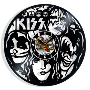 Kiss Rock Band Vinyl Wanduhr Geschenk Geburtstag Urlaub Kunst Zuhause Zimmer Dekor Design - Bild 1 von 5