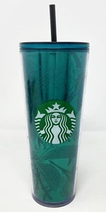 Starbucks Emerald Green Glitter Venti 24 oz Tumbler Cold Cup 2021 Fall Gift New - Picture 1 of 4