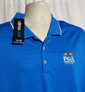 NWT Mens Adidas 2016 PGA Championship Polo Shirt Blue Climacool XL ~ Baltusrol - Picture 1 of 6