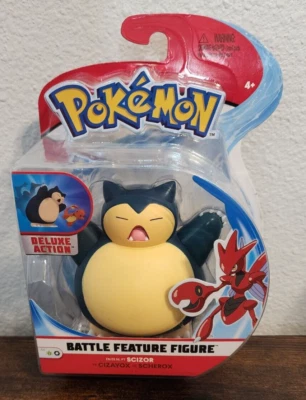 Figura de batalla Pokémon Deluxe Snorlax 4,5 pulgadas Scizor cartón error Foto 1 de 4