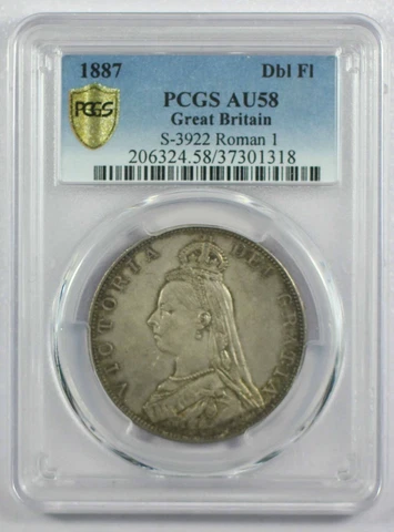 {DO280F} 1887 Great Britain Double Florin PCGS AU 58 Cover