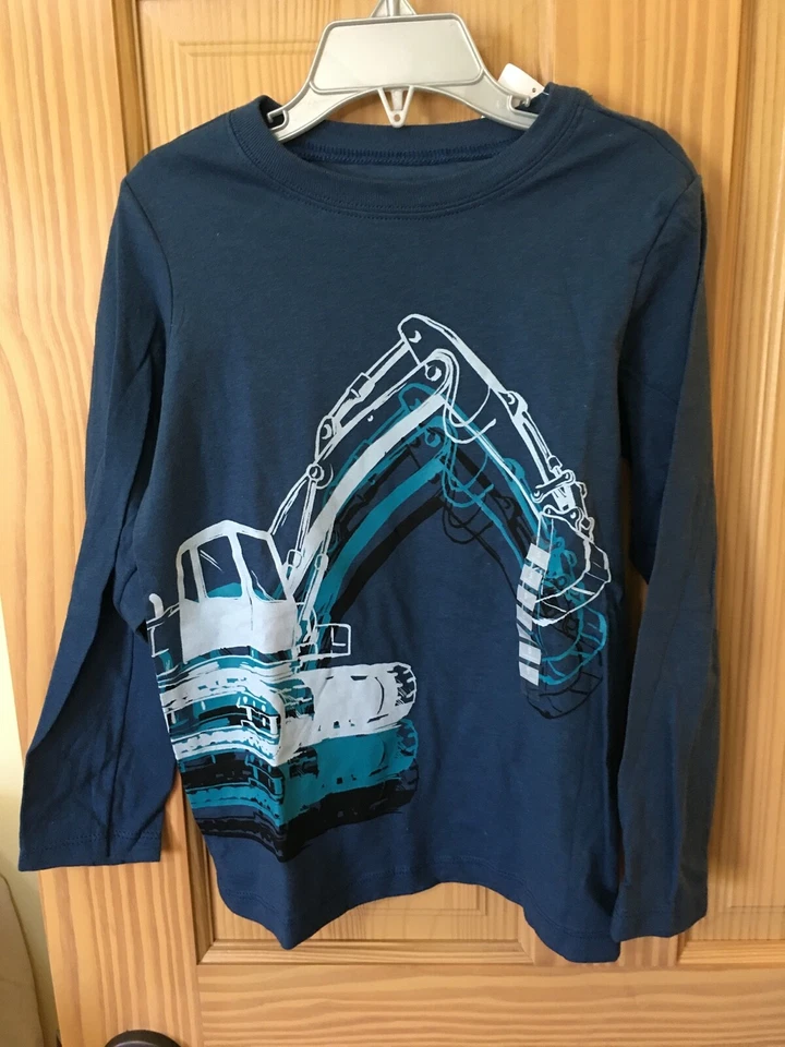 Nueva camiseta azul Carter's Construction Crane para niños Foto 1 de 1