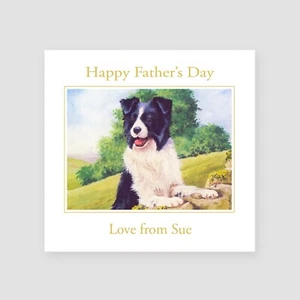 Personalised Handmade Fathers Day Card Farmer Dog Wall Puppy Cute Countryside  - Picture 1 of 7