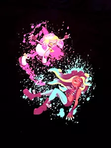 Camiseta Splatoon Marie & Callie Squid Sisters en Negro Rosa Aqua Gráfico Gamer - Imagen 1 de 4
