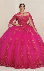 Layla K LK252 Glitter Corset Embroidered Quinceanera Gown - Picture 1 of 12