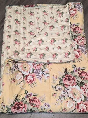Ralph Lauren Twin Cottage Core Comforter Sophie Brooke Floral Roses Yellow - Image 1 of 4